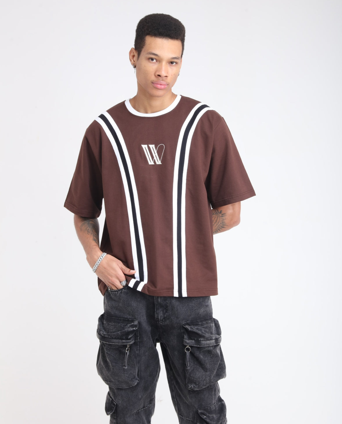 STRIPED BROWN TEE